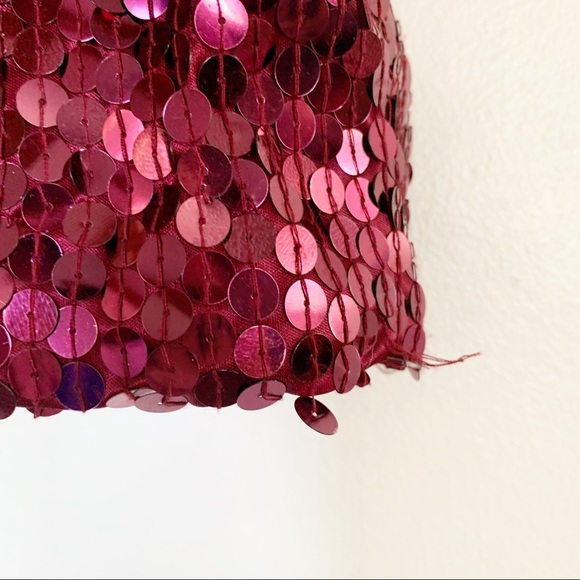 Cache magenta pink sequin halter tie dress Sz 6 - Picture 8 of 10